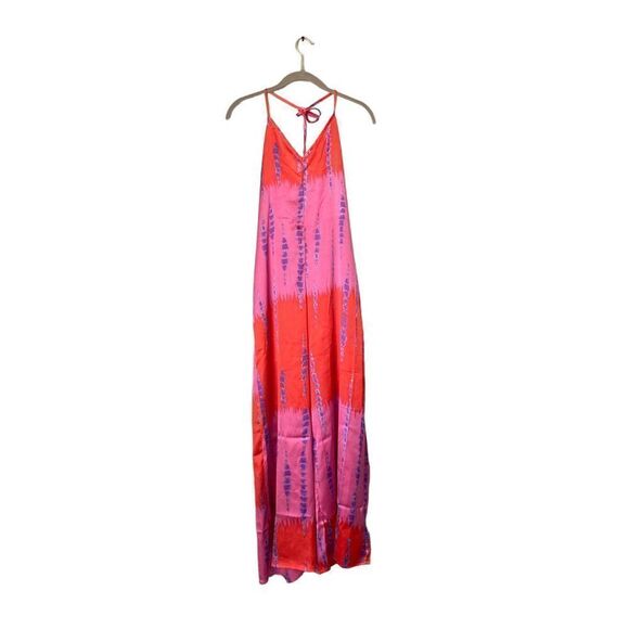 NWT Nasty girl petite tie-dye cross back satin jumpsuit size 4￼/ cruise wear - Picture 5 of 8